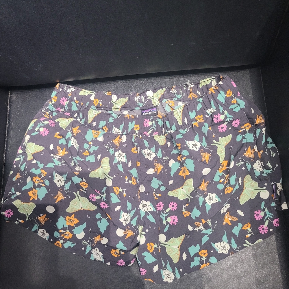 Patagonia Black Floral Print Shorts